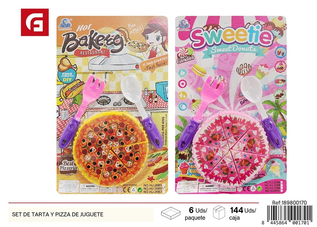 Set de tarta y pizza de juguete - Juguetes de cocina y diversión