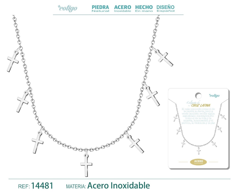 Collar con 7 colgantes plateados - Joyería de acero
