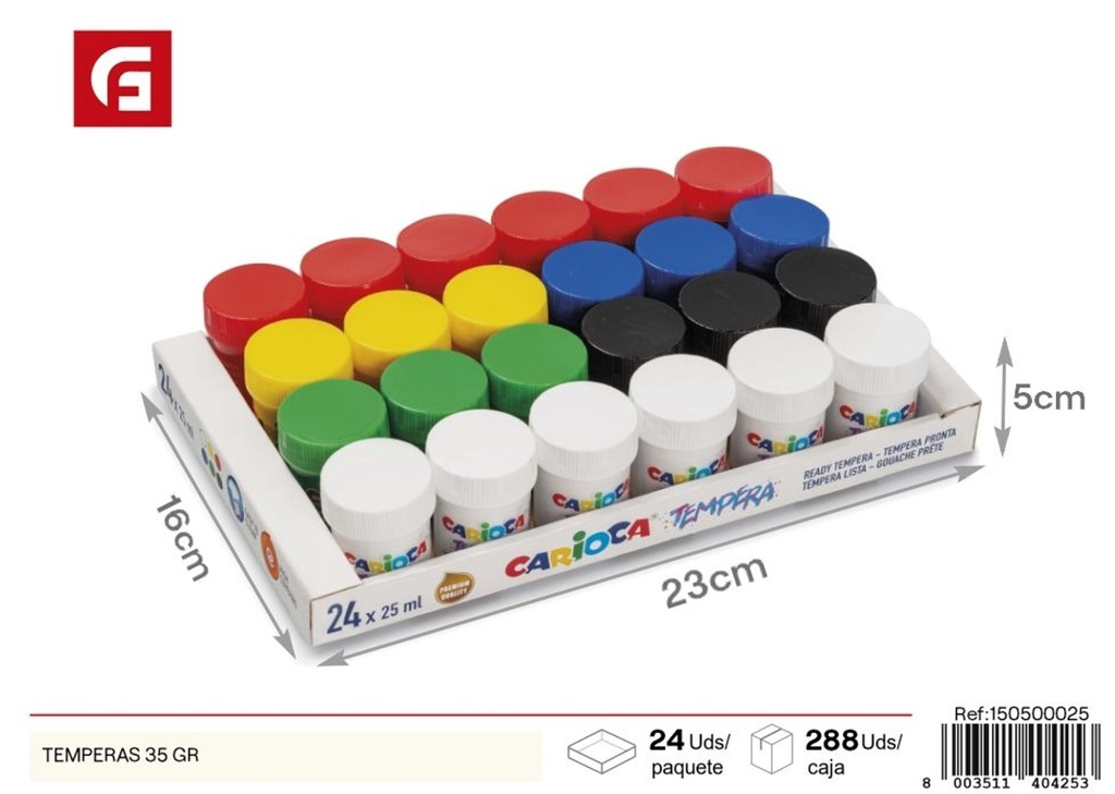 Tempera de 26ml 35g - Materiales artísticos y pinturas