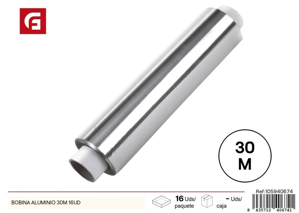 Rollo de papel de aluminio 30m - Utensilios de cocina