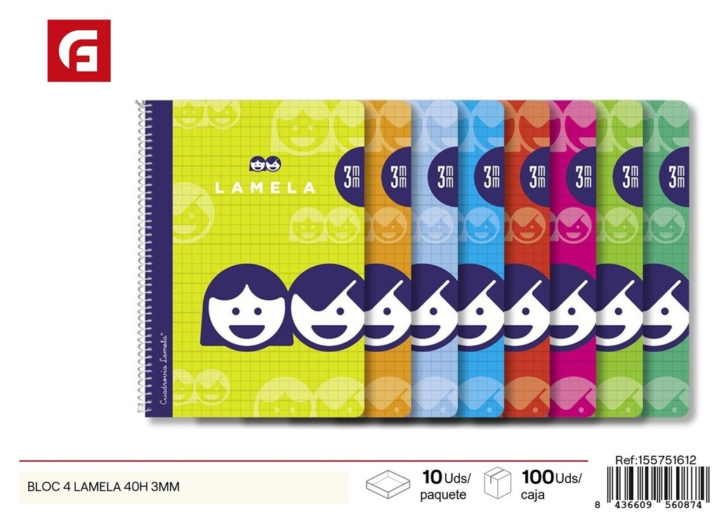 Bloque 4 LAMELA 40 páginas 3mm - Material escolar y cuadernos