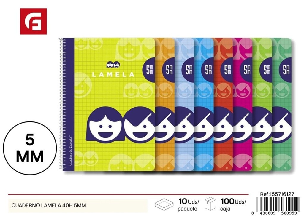 Cuaderno LAMELA 40 páginas 5mm de separación - Material escolar y cuadernos