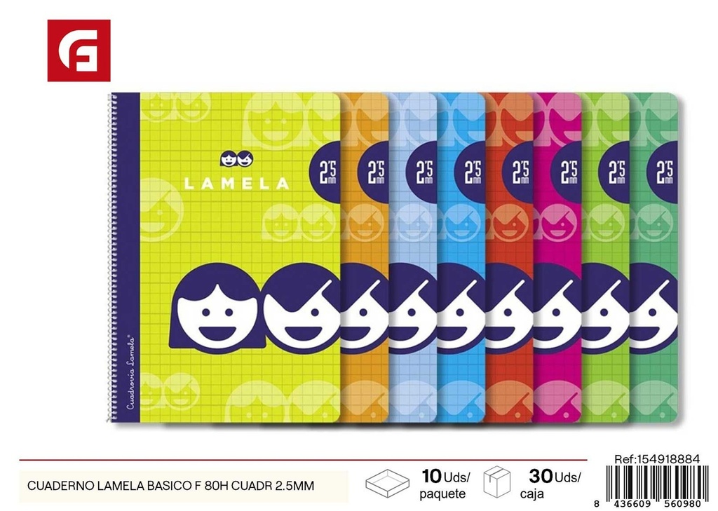 Cuaderno LAMELA básico 80 páginas 2.5mm - Material escolar y cuadernos