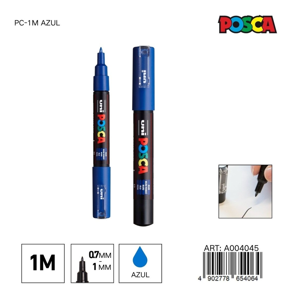 Marcador POSCA 0.7mm-1mm PC-1M Azul - Material de oficina