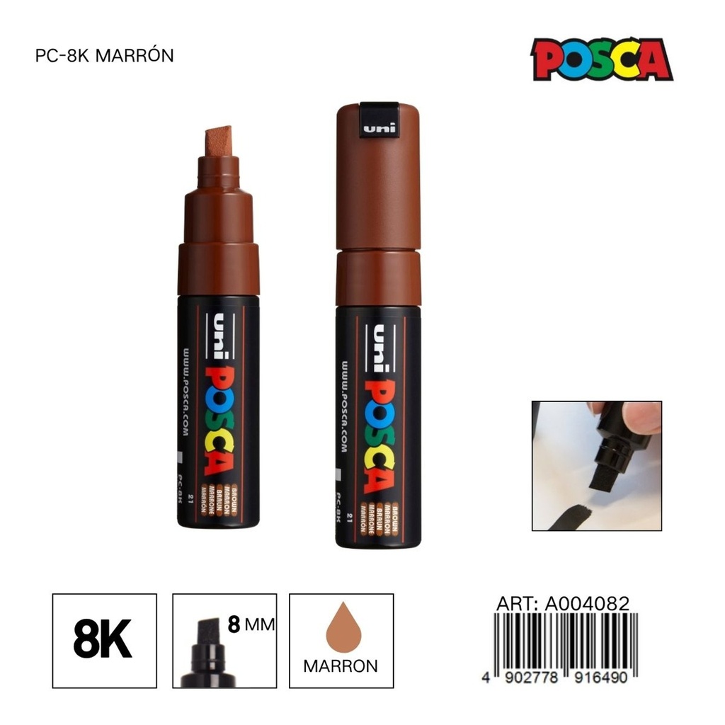 Marcador POSCA 8mm PC-8K Marrón - Material de oficina