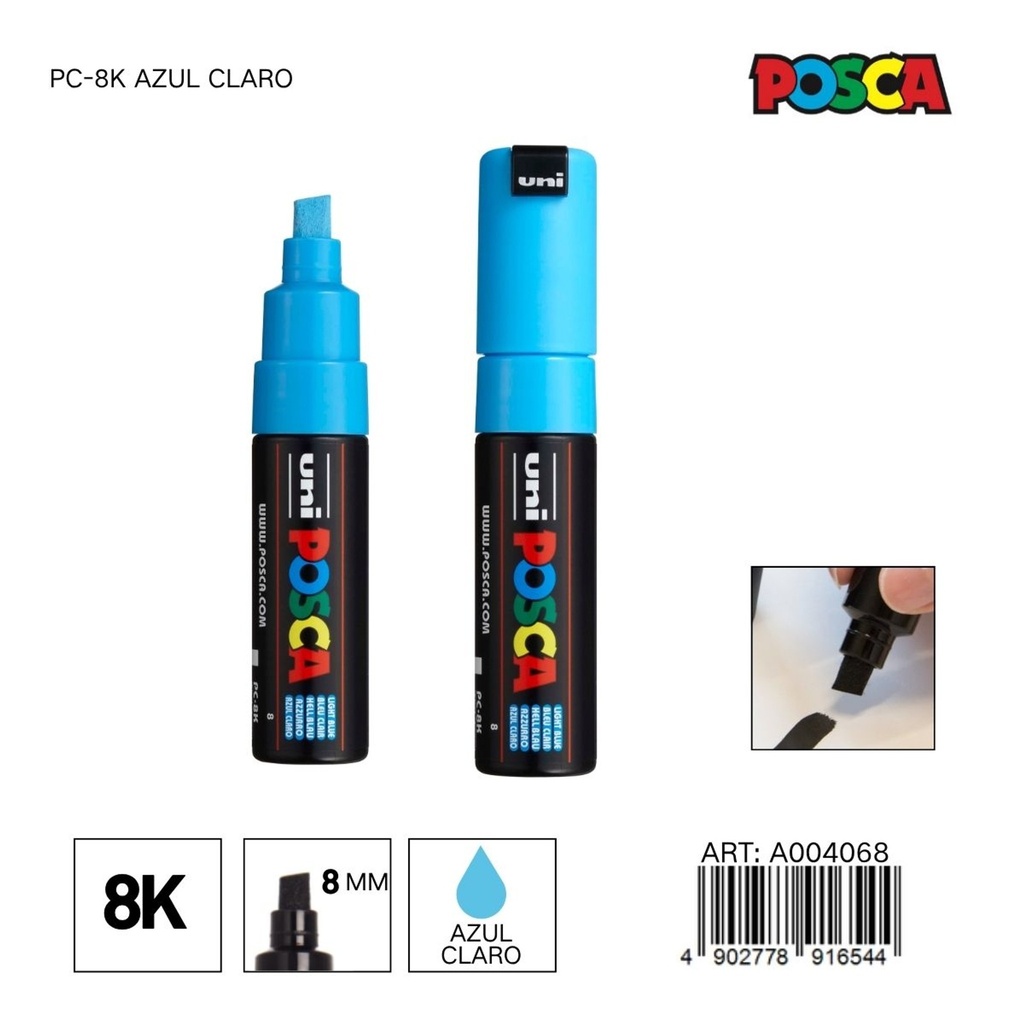 Marcador POSCA 8mm PC-8K Azul Claro - Material de oficina