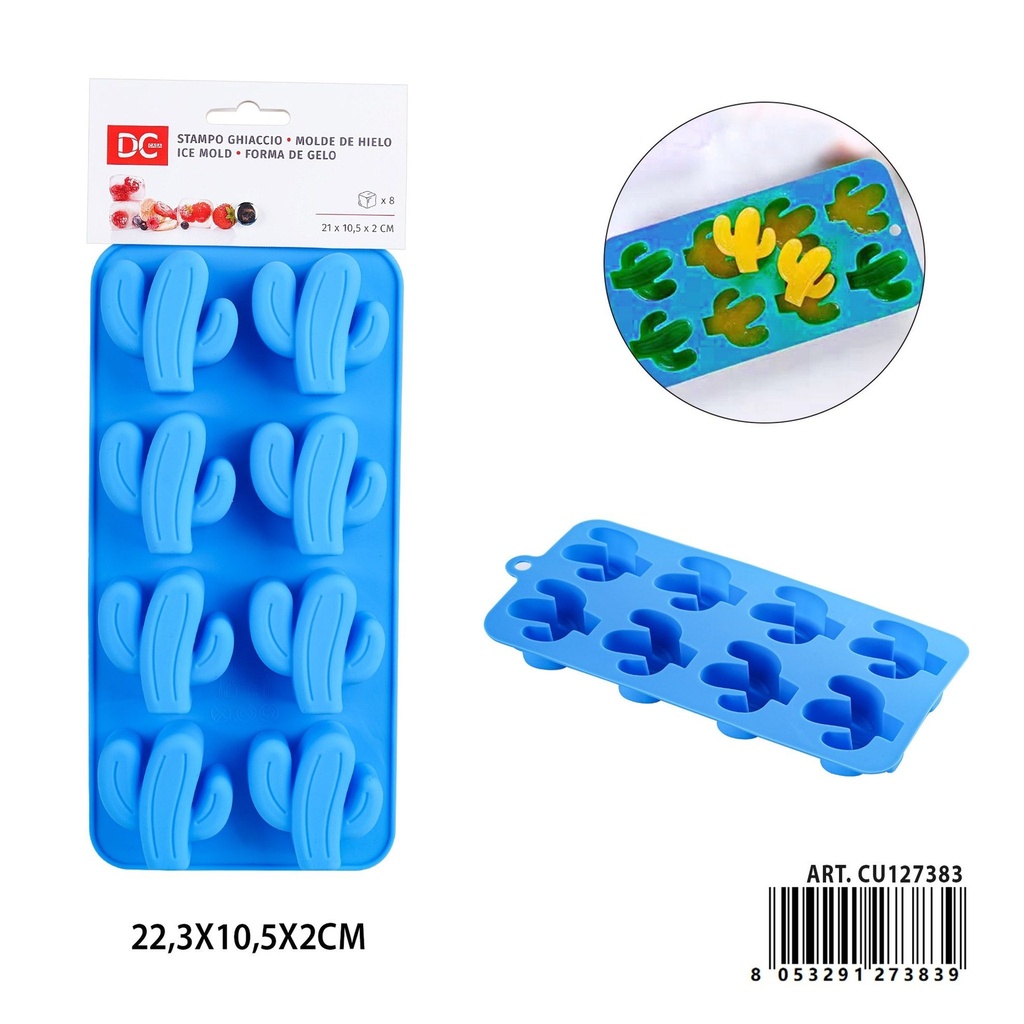Molde de silicona para hielo en forma de cactus 21x10.5x2 cm - Utensilios de cocina y moldes para hielo