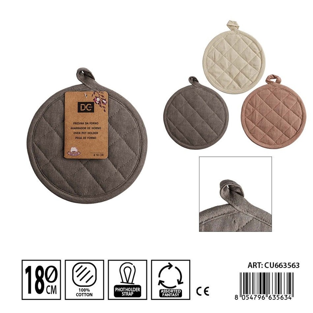 Agarra caliente redonda D18 cm Chocomousse - Manopla y soporte para ollas