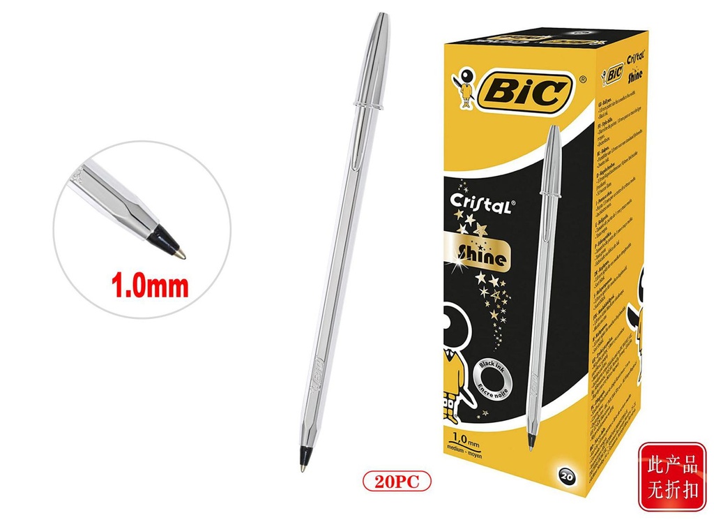 BIC bolígrafo cristal 1.0mm negro - Papelería BIC