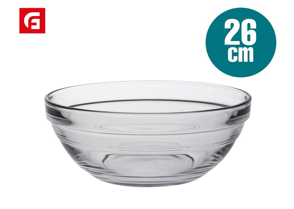 Ensaladera de vidrio apilable 26 cm - Vajilla de vidrio