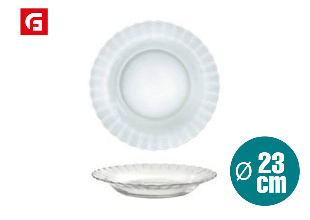 Plato de cristal hondo 23 cm París - Vajilla de vidrio