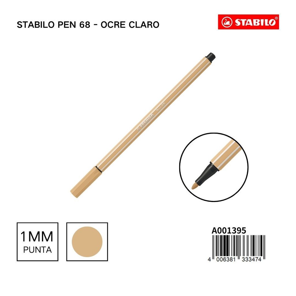 Rotulador STABILO 68 1mm ocre claro - Materiales escolares