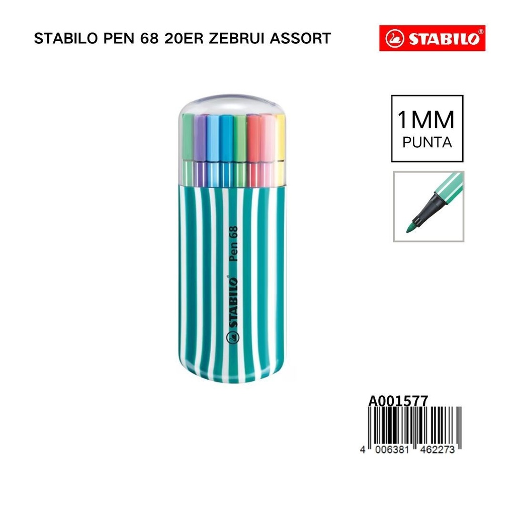 STABILO PEN 68 20ER ZEBRUI ASSORT - Papelería de marca