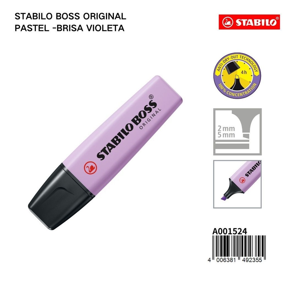 Subrayador STABILO de 2/5mm color lima - Papelería