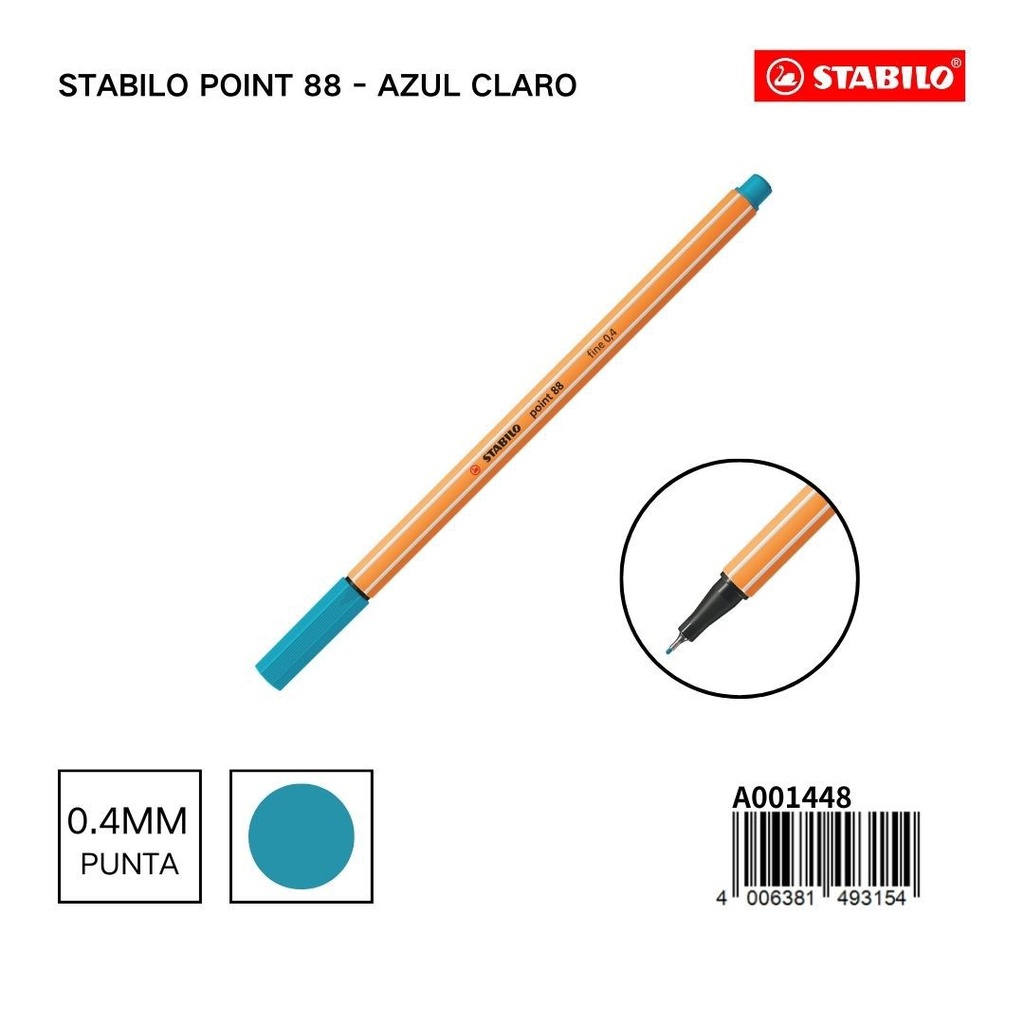 Bolígrafo delgado STABILO point 88 azul cobalto - Herramientas de arte