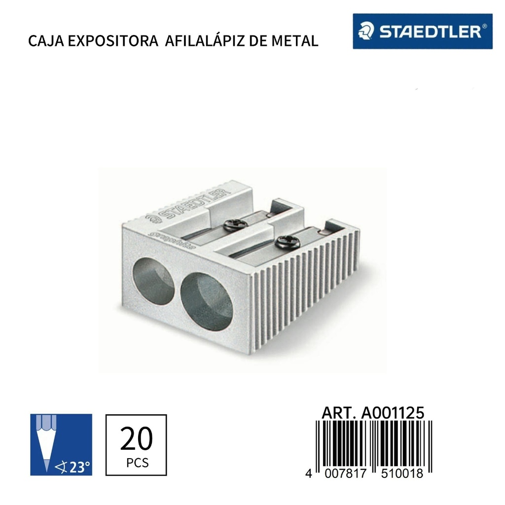 Sacapunta de Metal Doble 20pzs - Material de Papelería
