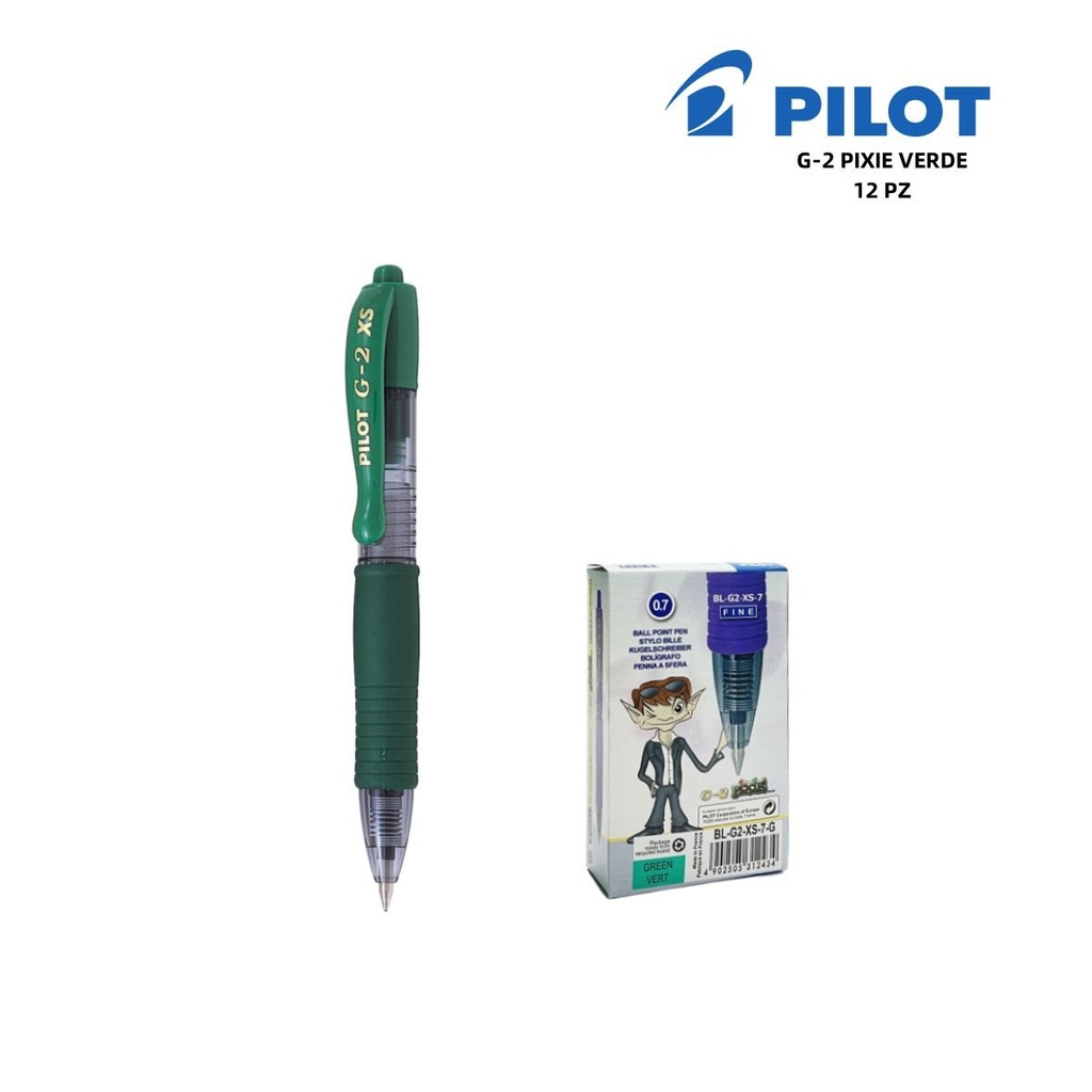 Bolígrafo Pilot 0.7mm verde G-2 Pixie - Papelería de marca