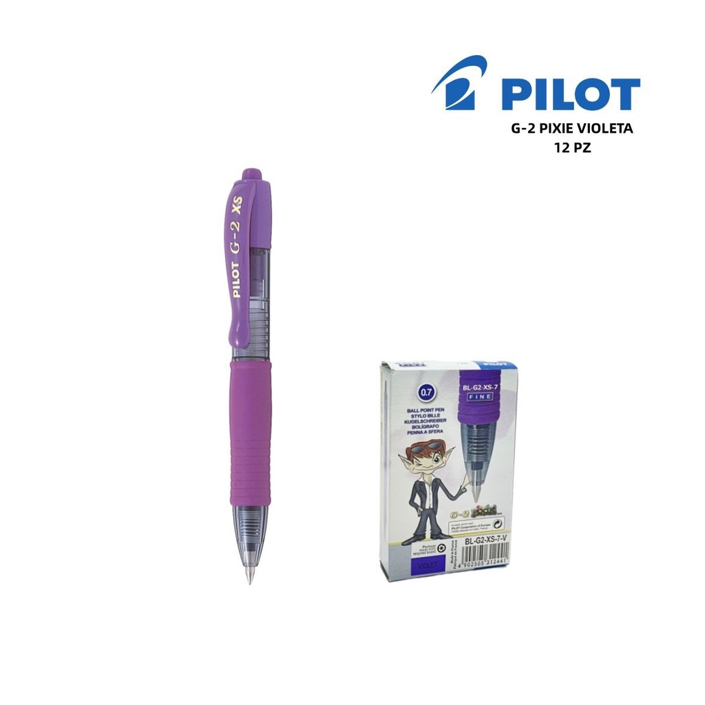 Bolígrafo Pilot 0.7mm violeta G-2 Pixie - Papelería de marca