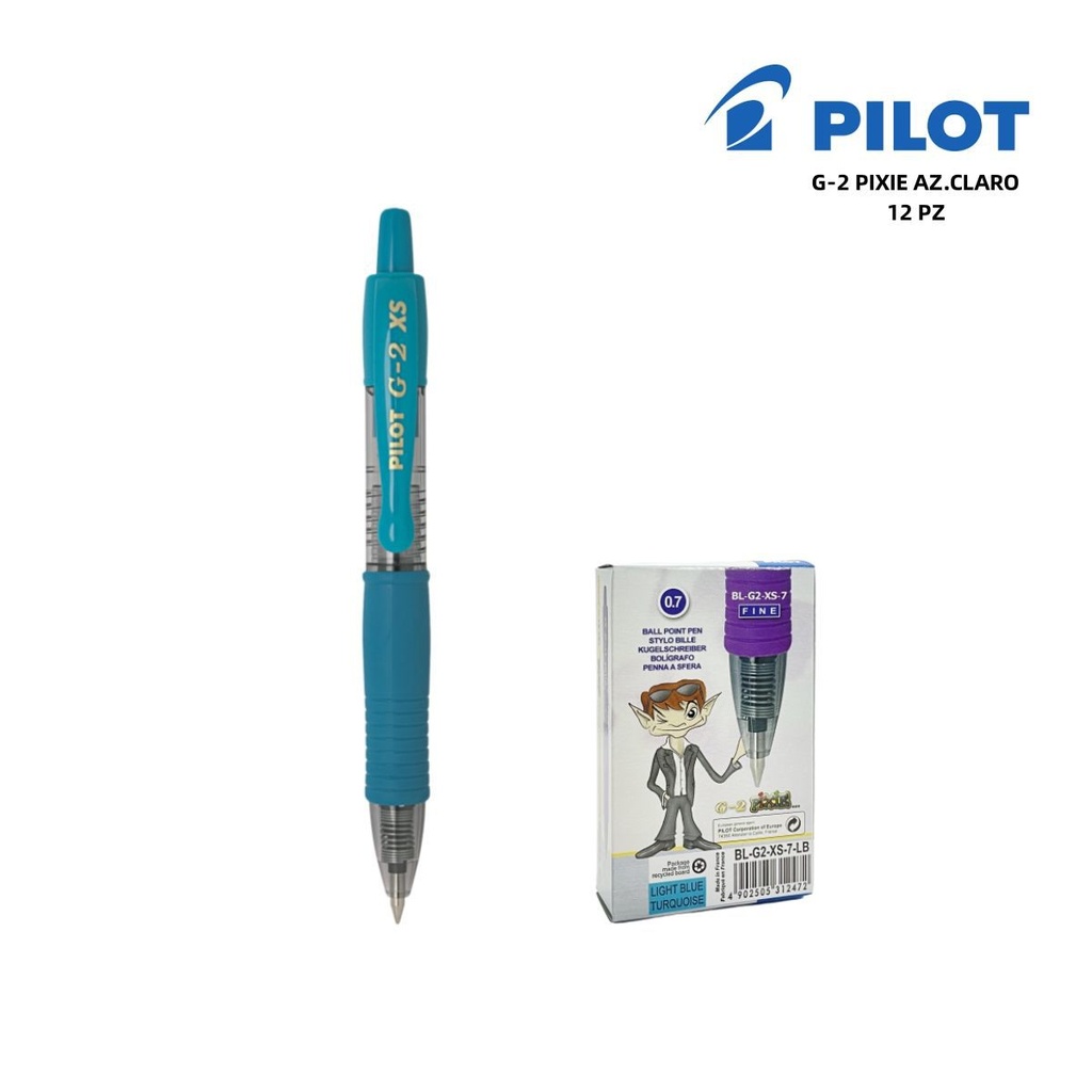 Bolígrafo Pilot 0.7mm azul claro G-2 Pixie - Papelería de marca