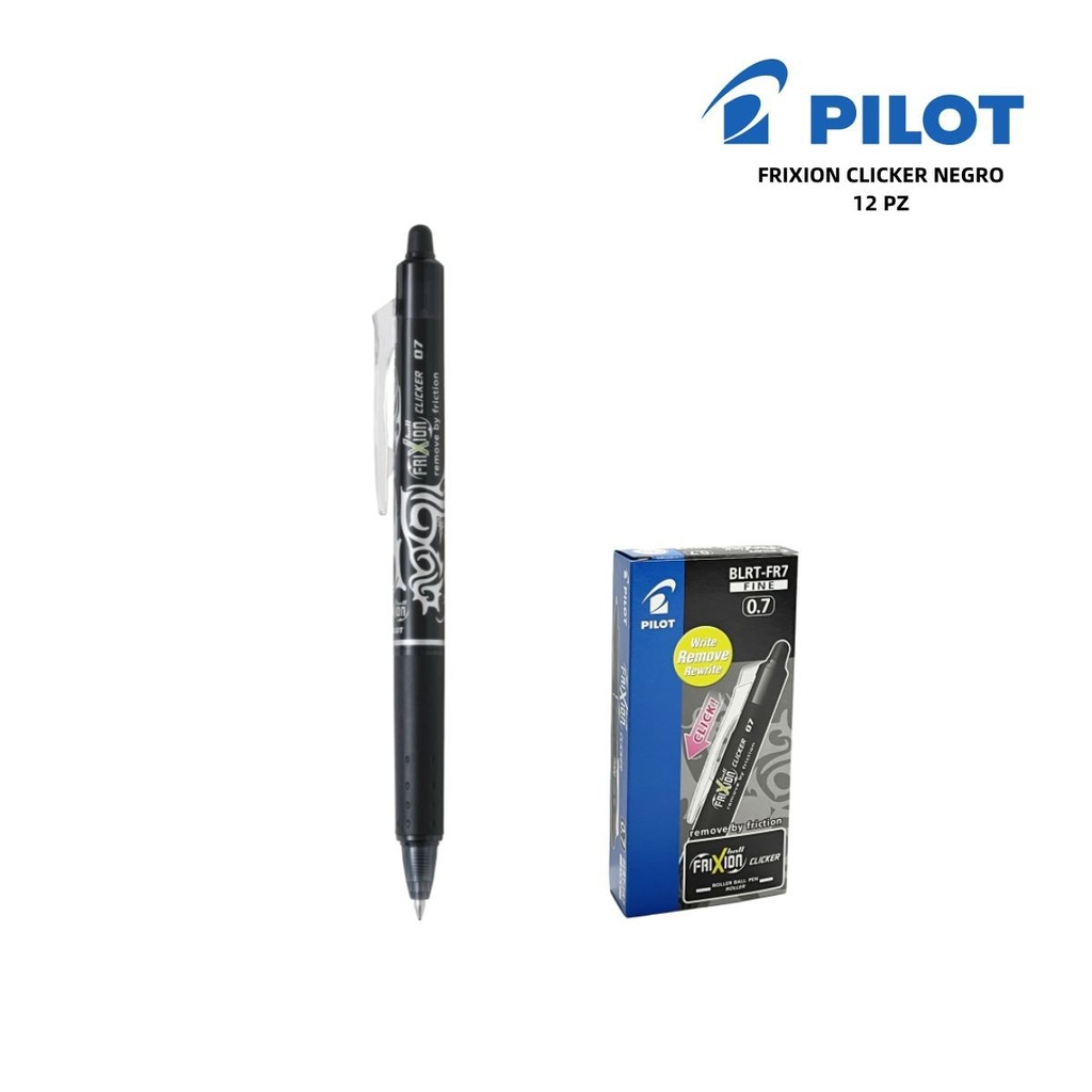 Bolígrafo Pilot FriXion Clicker borrable 0.7mm color negro