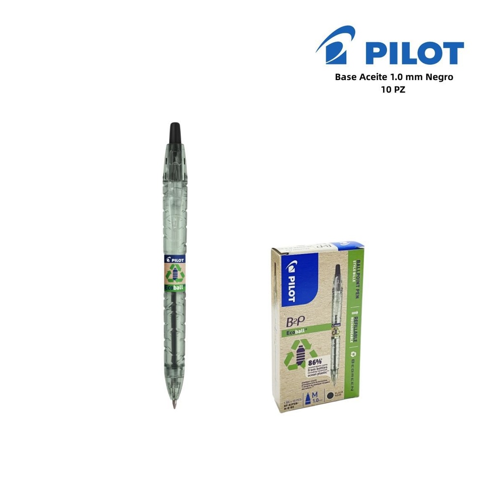 Bolígrafo ecológico **Pilot 1 mm color negro** - Papelería