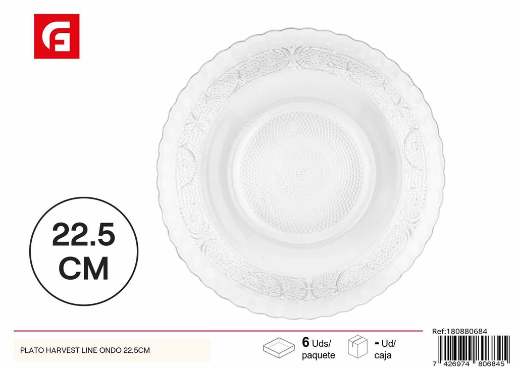 Plato cristal Harvest Line 22.5cm - Vajilla de cristal