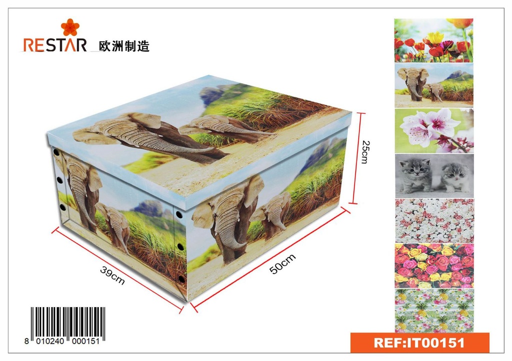 Caja de cartón plegable 50x39x25 cm - Artículos de regalo