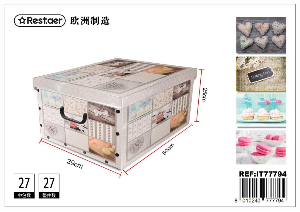 Caja de cartón plegable 50x39x25 cm - Artículos de regalo