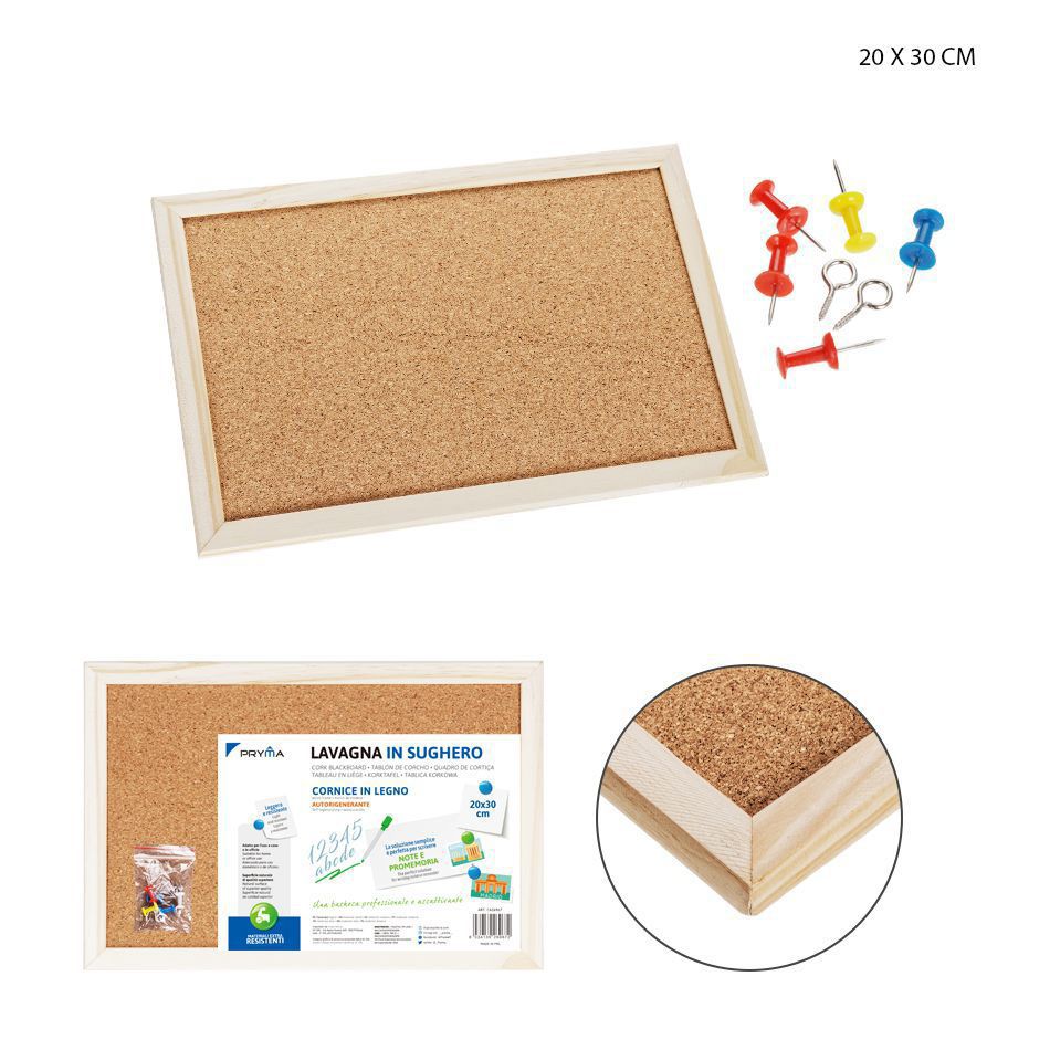 Pizarra de corcho 20x30 cm - Material de oficina