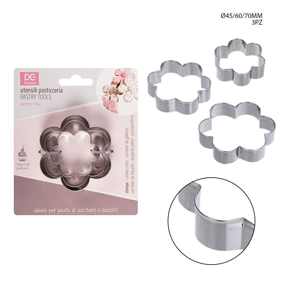 Molde para flores de acero inoxidable 4.5-6-7 cm 3 pcs - Accesorios de repostería