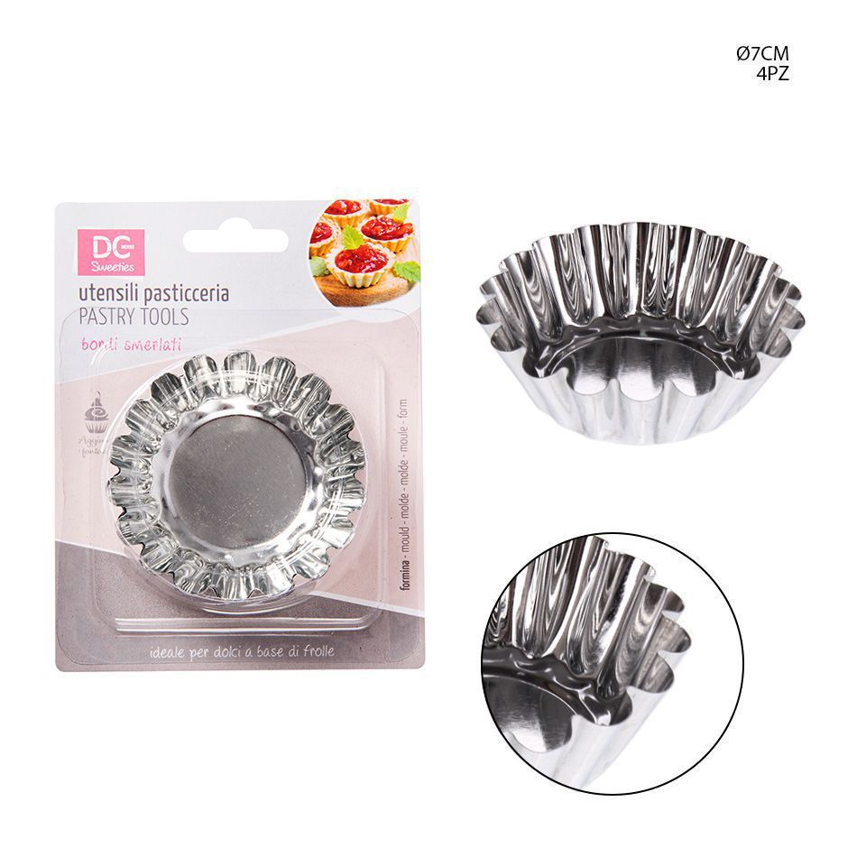 Moldes de metal para magdalenas 7cm 4 piezas - Utensilios de repostería