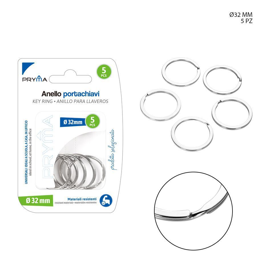  anillas de llavero de 32 mm, 5 piezas - Accesorios de oficina