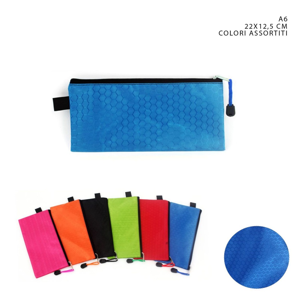  bolsa de documentos con cierre de anillo A6, 22x12.5 cm - Papelería