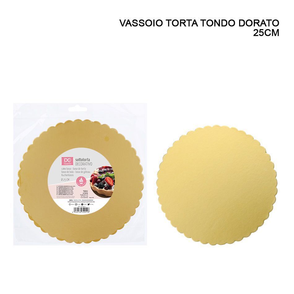 Plato redondo de oro 25 cm - Accesorios de horneado