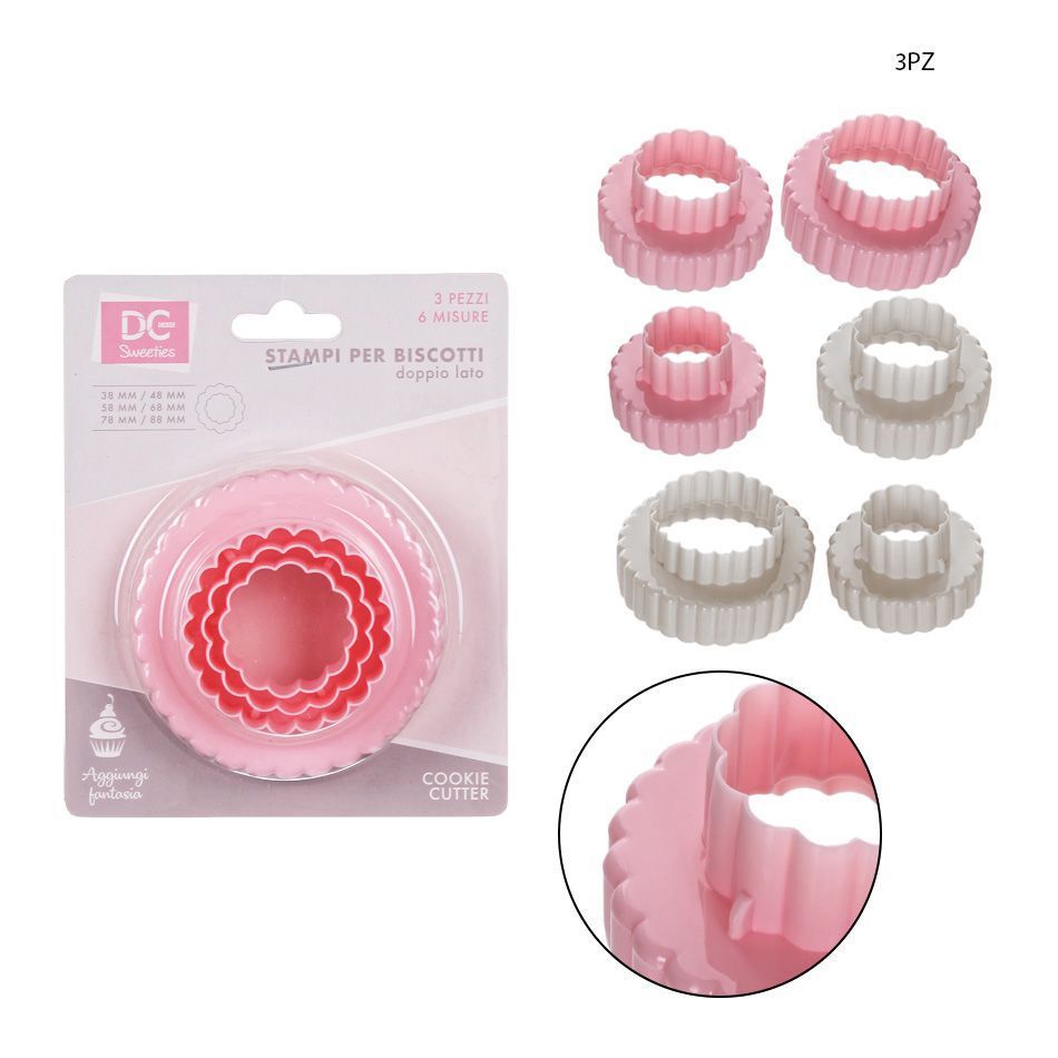 Molde de plástico redondo 3PZ para galletas - Utensilios de repostería