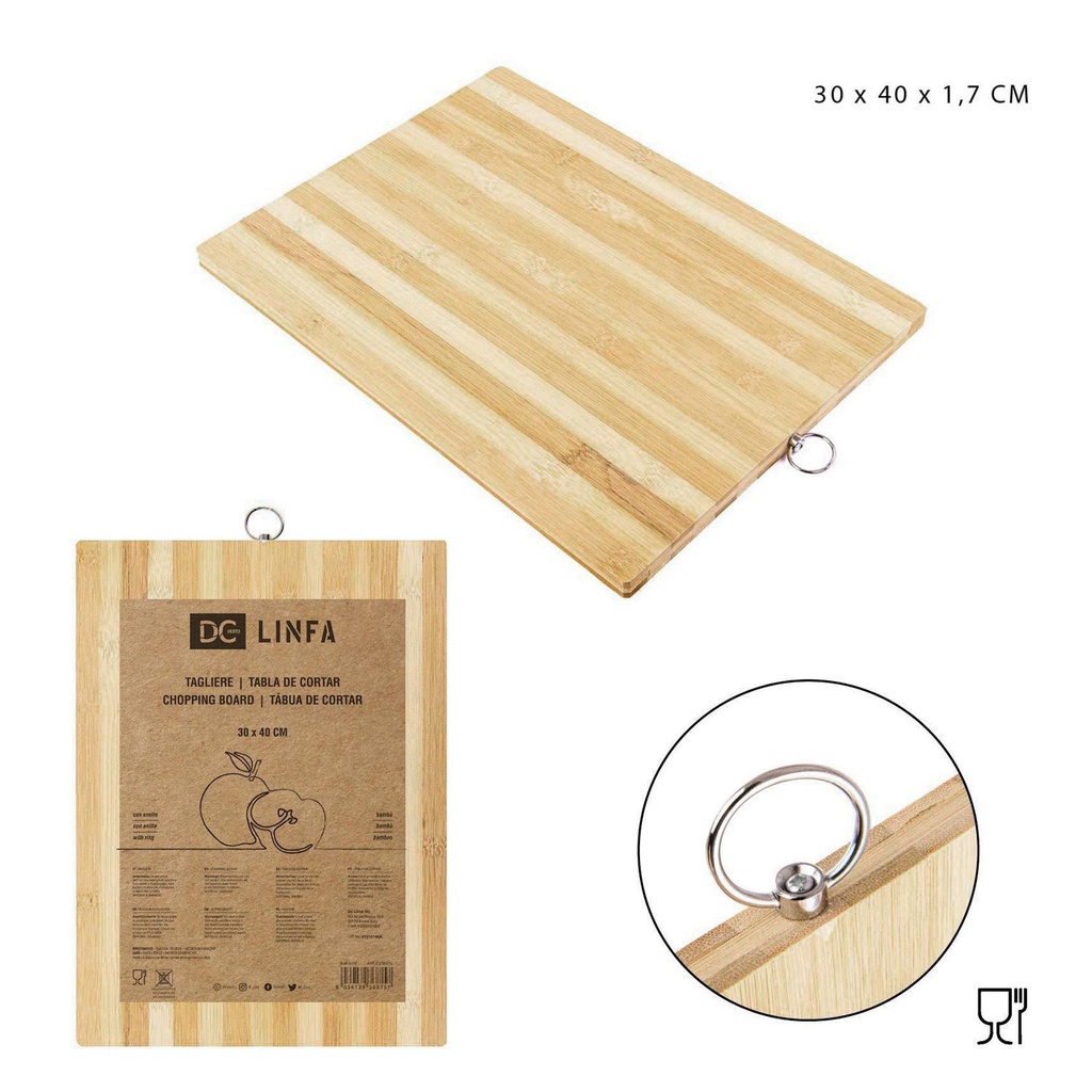 Tabla de bambú 30x40x1.7cm - Accesorios de cocina