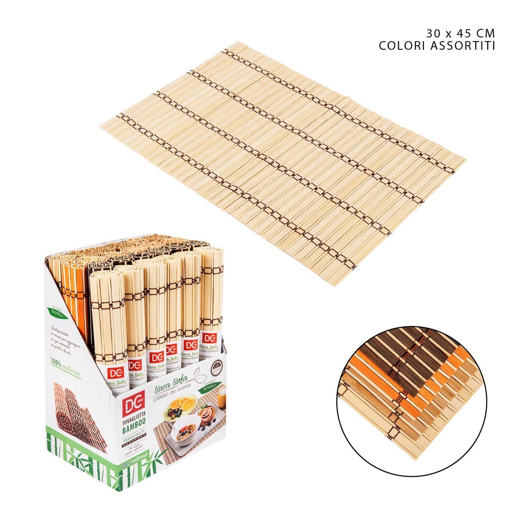Mantel individual de bambú 30x45cm - Artículos de mesa