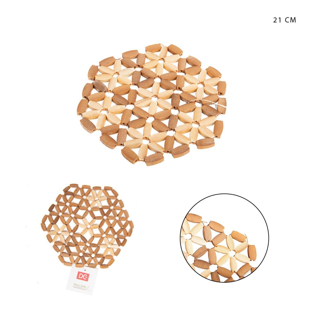 Base de bambú para ollas de 21 cm - Utensilios de cocina y protección