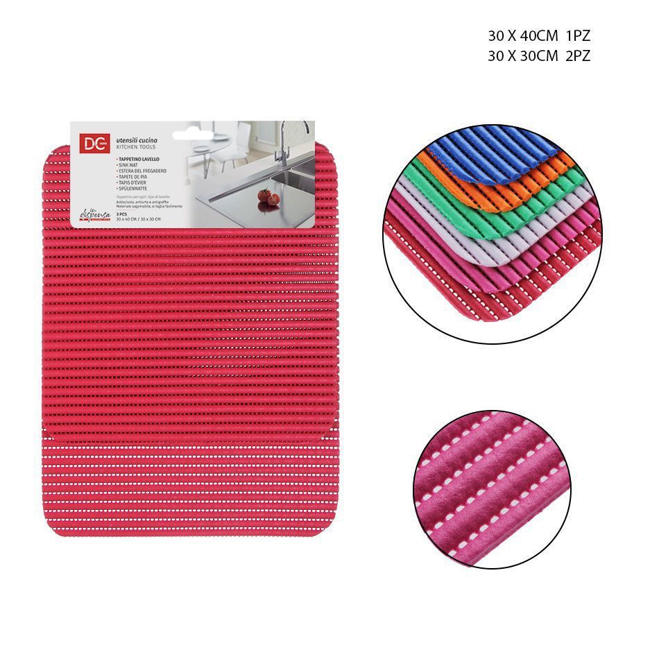  Alfombrilla antideslizante para fregadero 3PZ de 30X30/40CM - Accesorios de cocina
