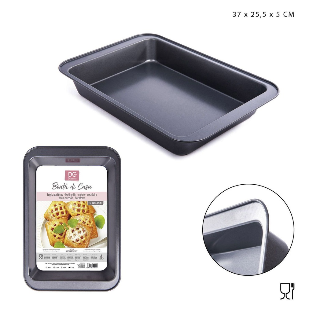 Bandeja rectangular para hornear 37x25.5x5cm - Utensilios de cocina 
