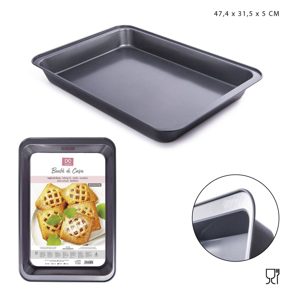 Bandeja rectangular para hornear 47.4x31.5x5 cm - Utensilios para hornear