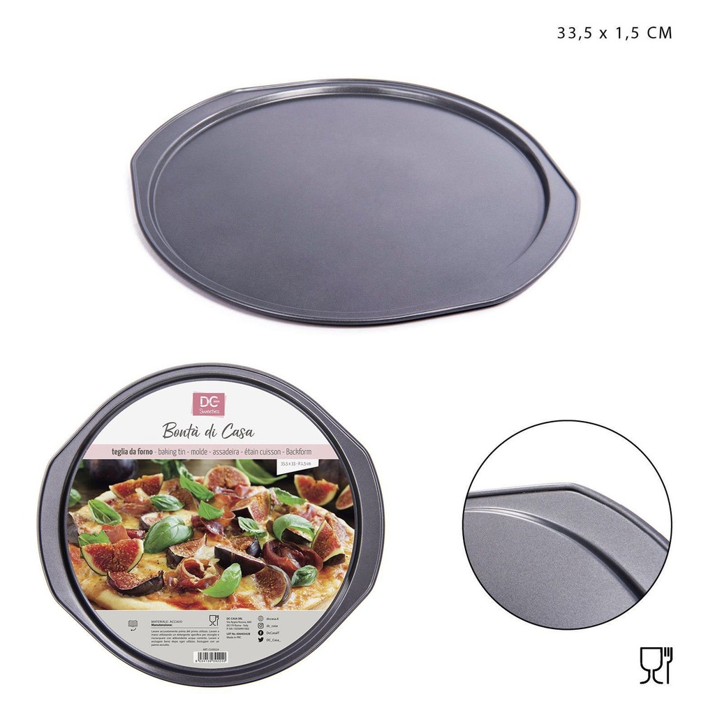 Bandeja redonda para pizza 33.5x1.5 cm - Utensilios de horneado