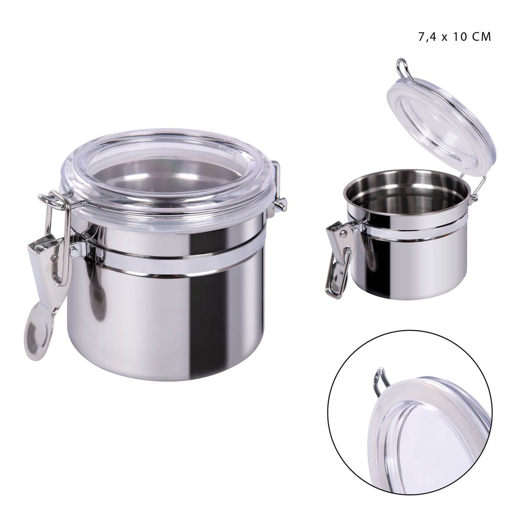 Contenedor hermético de acero inoxidable 7.4x10 cm - Utensilios de cocina