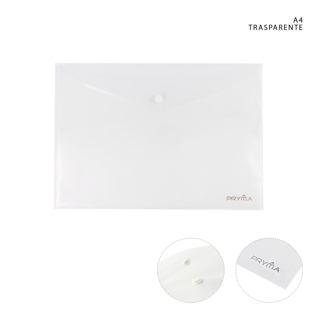 Carpeta con botón transparente A4 - Carpetería y productos de oficina