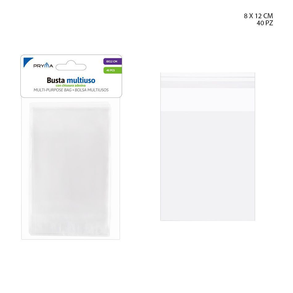 Bolsa autoadhesiva 8x12 cm 40 pcs - Accesorios menores