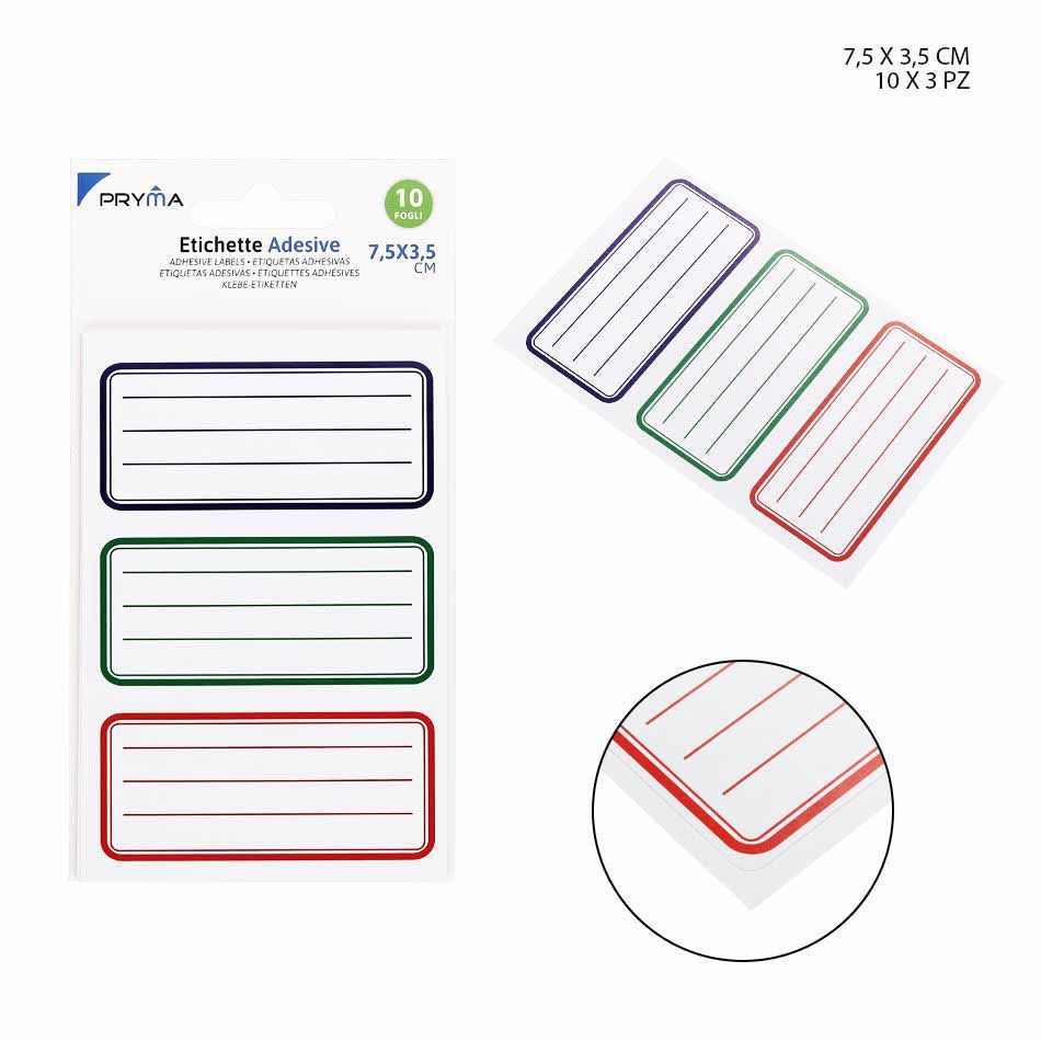 Etiqueta adhesiva rectangular 7.5 x 3.5cm 3pcs 10FF para organización y etiquetado