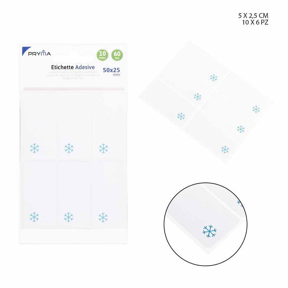 Etiqueta adhesiva rectangular 5x2.5 cm 6 pcs - Papelería y etiquetas