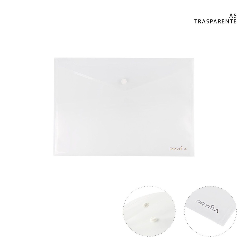 Carpeta A5 con botón transparente - Material de papelería