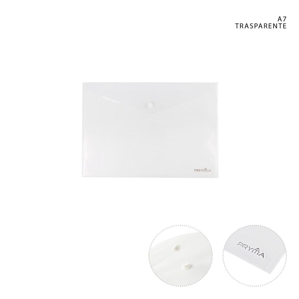 CARPETA BOTÓN TRANSPARENTE A7 - Material de oficina