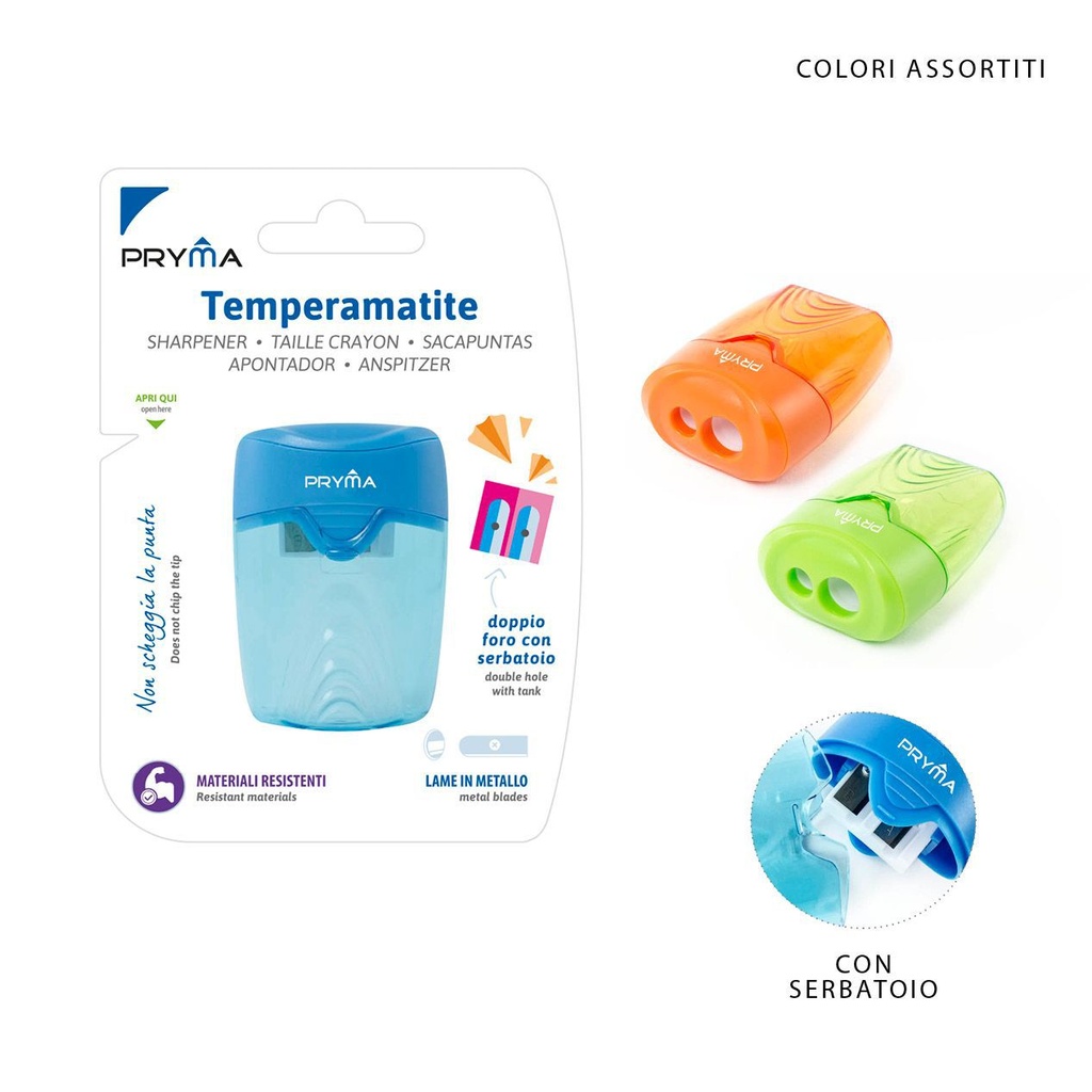 Sacapuntas doble agujero 4.5x6.8cm para lápices y colores
